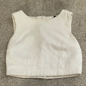 Linen Crop Top , back button up